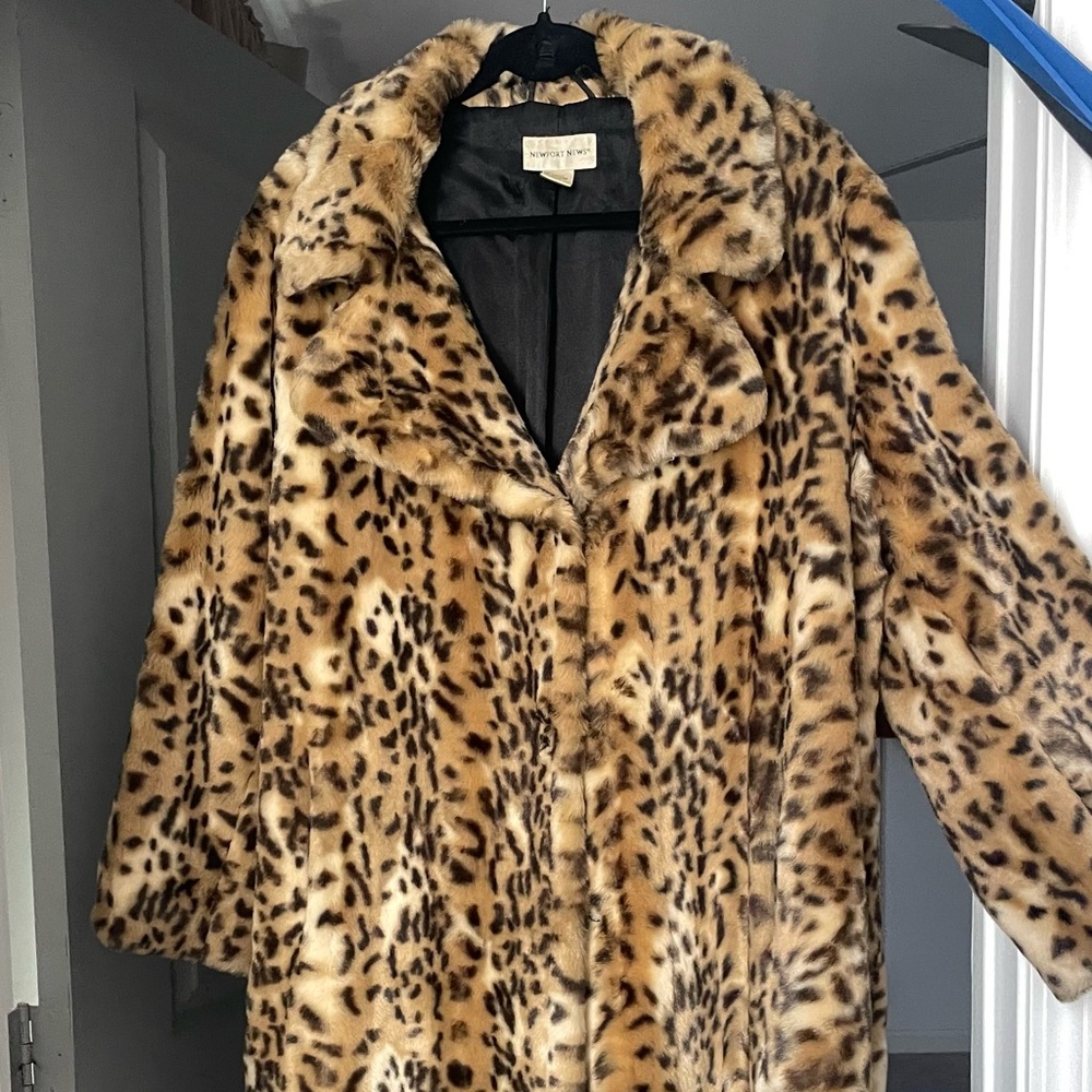 Newport News Animal Print Teddy Jacket